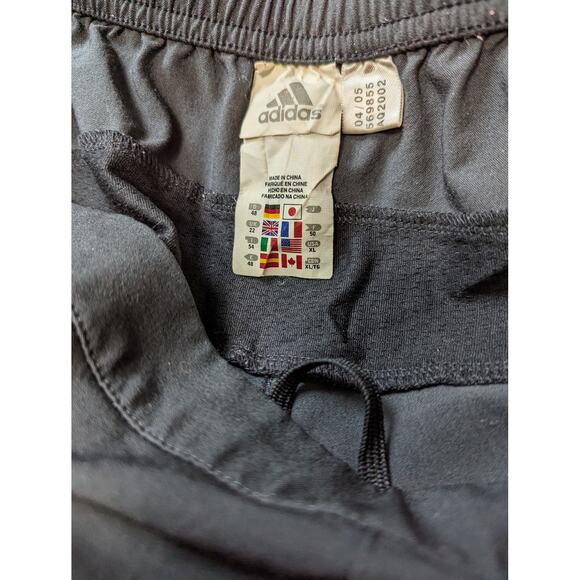 Women's Vintage Adidas Climaproof Black Warm Up XL Pants with reflective accent - Picture 6 of 6